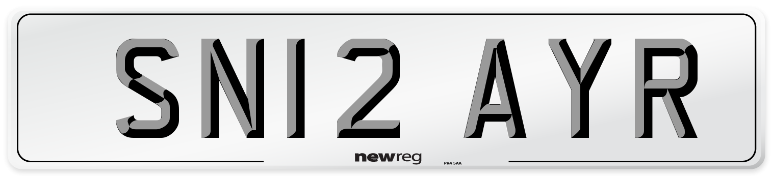 SN12 AYR Number Plate from New Reg